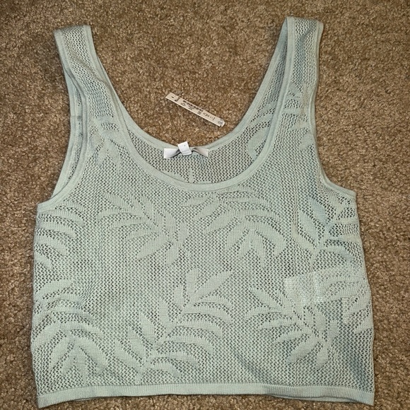 Madewell Tops - Madewell Light Green Textured Tank Top